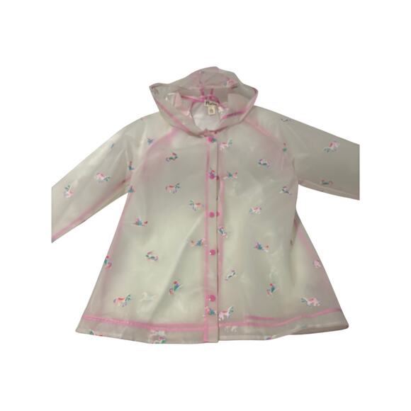 Hatley sheer 8 unicorn raincoat hooded euc w/pockets - Picture 2 of 8